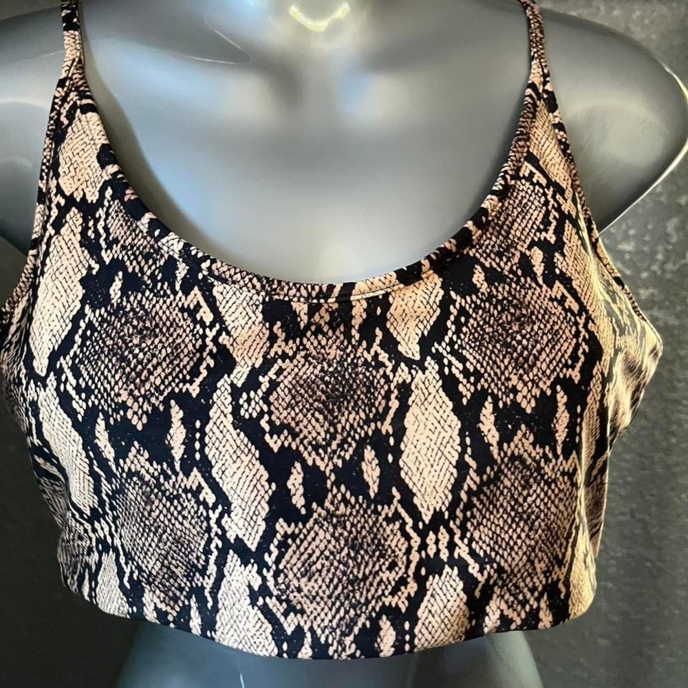 ALC Bandier Snakeskin Print Sports Bra XL Extra Large Activewear Top